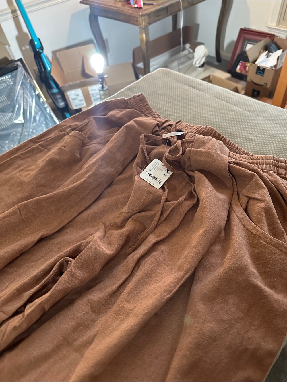 Free People Wide-Leg Pants in Brown - Picture 6 of 8